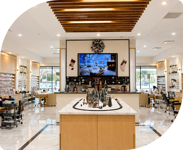 Modern nail salon interior at Nail Box Salon Allen in Allen TX